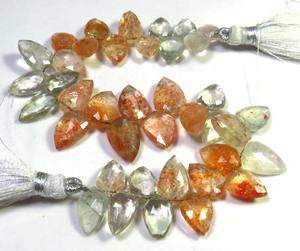 ลูกปัดซันสโตนสีส้มอมเขียวธรรมชาติ ขนาด 7 นิ้ว แบบแฟนซี ขนาด 10.5-14 มม. อเมทิสต์แอฟริกันทรงเหลี่ยมหลายเหลี่ยม มอยส์ซาไนต์ ลูกปัดหลวมสำหรับงาน DIY - Product Image 5