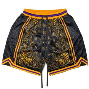 Shorts de basket-ball pour hommes en polyester/élasthanne respirants à séchage rapide couleur personnalisée impression par sublimation complète vente en gros - Product Image 3
