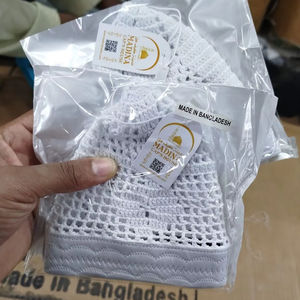 Nouveau bonnet de prière musulman Kufi formel de haute qualité pour hommes, couleur unie, maille 100% coton, broderie à la main écologique, réglable - Product Image 1