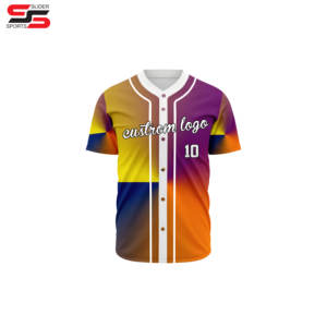 Wholesale Cheap Sublimated Baseball Jerseys Custom Made Breathable Baseball t Shirt Men's Baseball Button up - Product Image 1