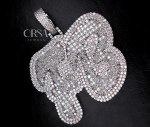 Excellente qualité nom personnalisé pendentif initiale princesse diamants glacé pendentif Hip Hop pour hommes femmes 925 bijoux en argent - Product Image 1