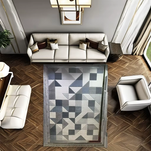 METICULOUS Tapis doux en polyester double Schling durable incurvé à la main une touche spéciale pour la décoration intérieure - Product Image 1