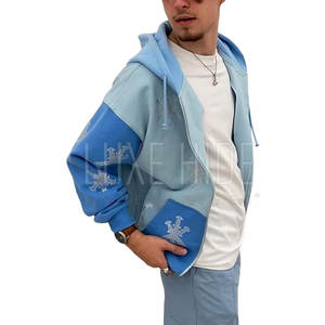 Sweats à capuche en coton mélangé avec strass au design personnalisé Sweats à capuche avec strass pour hommes, légers et respirants - Product Image 3