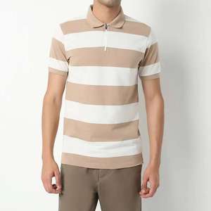 Polo a rayas para hombre de verano 2025 | Camiseta de punto de tamaño Europeo | Top informal de negocios de manga corta con panel de contraste - Product Image 1