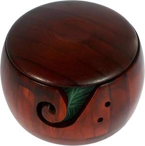 Top design handmade wooden yarn <b>bowl</b> Customized shape elegant <b>knitting</b> & Crochet tool best selling rounded wooden yarn organizer - Product Image 6