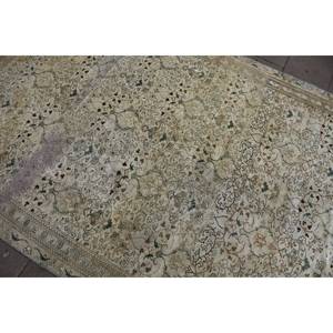 Classique Beige Bleu Vintage Tapis Turc 5.2X8.4 pieds À La Main Patchwork Conception Laine Bambou Soie Matériel Latex Support pour Vivre - Product Image 5