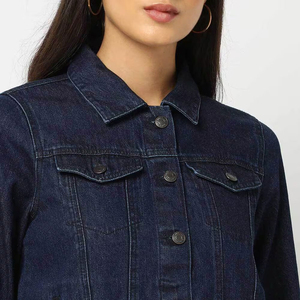 Vestes pour femmes quantité en vrac femmes veste en jean pour vêtements de rue nouveauté taille personnalisée veste en jean à manches longues pour femmes - Product Image 5
