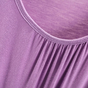 Custom Womens Purple Scoop Neck Tank <b>Top</b> Pleated Front Loose Fit Lightweight Sleeveless Summer <b>Flowy</b> Camisole Shirts - Product Image 3