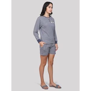 Conjunto de Pantalones Cortos de Jersey 100% Algodón Súper Suave para Mujer Evolve, Camiseta de Cuello Redondo y Manga Larga con Bolsillos, Cómodo - Product Image 5