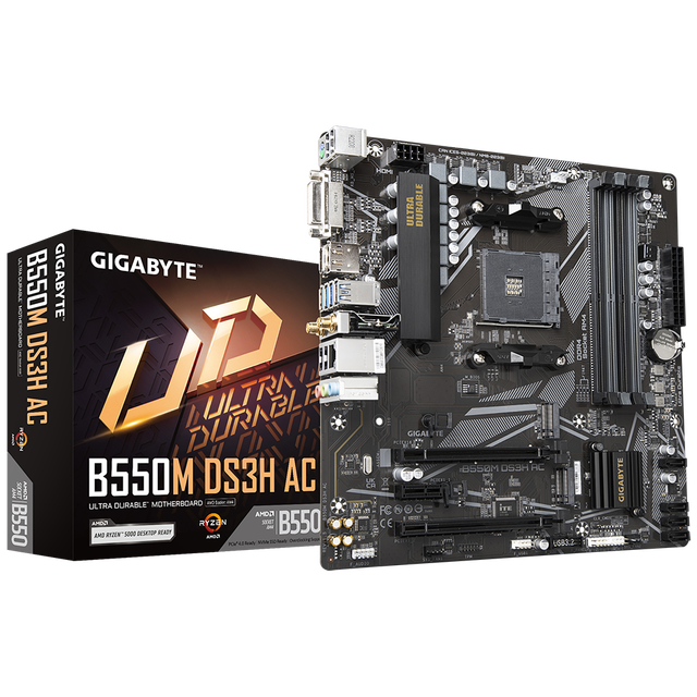 TOP & BEST SELLING GIGABYTE B550M DS3H AC AM4 B550 Dual M.2 SATA 6Gb/s USB 3.2 PCIe 4.0 Micro-ATX Motherboard