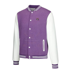 Chaqueta Letterman con logotipo personalizado con cuello levantado Ropa de moda de calidad premium con mangas largas - Product Image 2