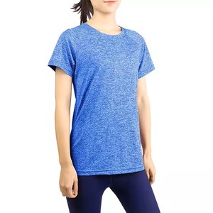 Venta al por mayor de alta calidad de encargo de las mujeres de algodón antiarrugas respetuosas del medio ambiente camisetas de verano Slim Fit deportes Top tela suave 2024 - Product Image 5