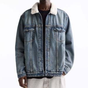 Chaqueta vaquera de algodón para hombre de alta calidad personalizada al por mayor, chaqueta vaquera de invierno para hombre personalizada - Product Image 1