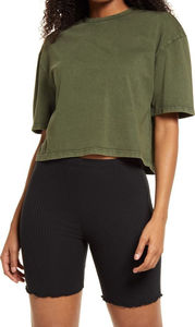 2025 Top corto de entrenamiento de algodón para mujer, de manga corta Camiseta holgada para gimnasio atlético, logotipo personalizado, ropa informal de talla grande de alta calidad - Product Image 2