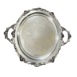 Plateaux argentés antiques décorant une plaque en métal arrondie à la main finition plateau de service de nourriture marocaine au design personnalisé - Product Image 5