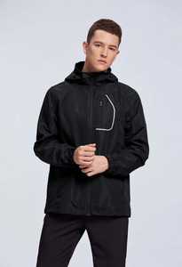 เสื้อแจ็กเก็ตกันลมมีฮู้ดสำหรับผู้ชายเสื้อวิ่งโลโก้แบบปักซิปเต็มดีไซน์ใหม่ - Product Image 2