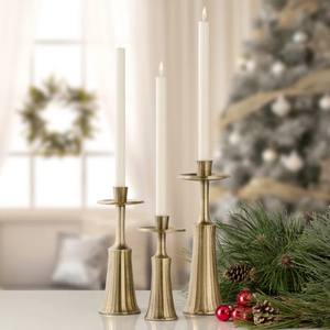 ชุดเชิงเทียนปลายเรียวทำจากอลูมิเนียมโบราณแสดงในภาพชุดประกอบด้วยที่วางเทียนสามอันที่มีความสูงต่างกัน - Product Image 5