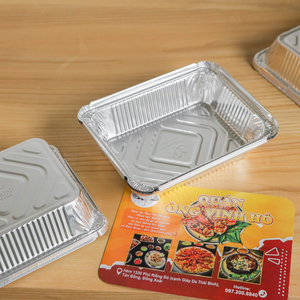 Fiambreras de papel de aluminio Astilla utilizada en la industria de la comida rápida Contenedores de aluminio para llevar 1100ML listos para exportar - Product Image 5