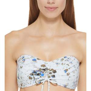 Top bikini DKNY da donna blu stampato con fascia e laccetti frontali, taglia XL, traspirante, due pezzi, con motivo a maglia, push-up, taglio sgambato - Product Image 2