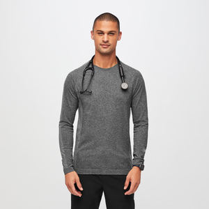 Camiseta elástica de manga larga de algodón y poliéster logotipo personalizado médico debajo de Scrubs | Uniforme de fregado unisex - Product Image 1