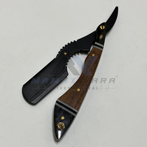 Vintage Style Barber Straight Razor Cut Throat Wooden Texture Handle Knife Manual Folding Stainless Steel Blade Razor - Product Image 6