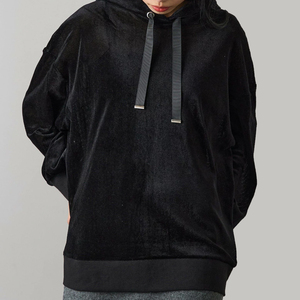 Tissu en velours à prix de gros, adapté aux vêtements décontractés, sweats à capuche pour femmes 2026 / Prix direct d'usine, design minimal, sweat à capuche confortable - Product Image 5