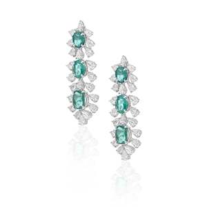 Pendientes de Araña con Diamantes y Esmeraldas en Oro, Oro Rosa y Oro Blanco para Bodas y Fiestas - Product Image 3