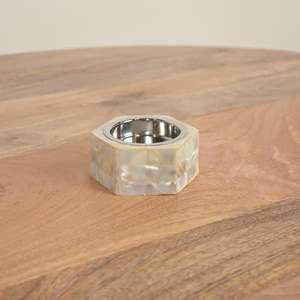 Bougeoir en bois carré de qualité supérieure fait à la main nacre pour Noël Pâques Saint Valentin - Product Image 2