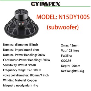Fabricante de Guangzhou, altavoz de alta calidad, altavoz de sonido, fabricante de altavoces en China, subwoofer de 15 pulgadas en oferta para escenario - Product Image 2