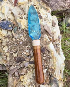 Punta de Flecha Tallada en Piedra de Obsidiana Azul, Cuchillo de Mano Hecho a Mano, Calidad Premium, Portátil, Grabado, Mascota, Decoración de Altar, Khambhat - Product Image 5