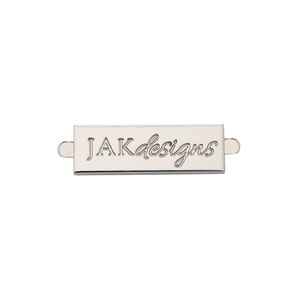 Plaque de logo personnalisée en métal pour étiquette de bagage, rectangulaire, électroplaquée, polie, avec pieds - Product Image 6