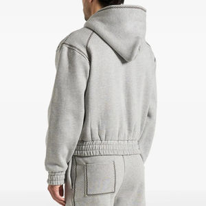 Sweats à capuche oversize amples de haute qualité personnalisés pour hommes, 100% coton molletonné, streetwear, sweats à capuche à manches longues et fermeture éclair pour hommes - Product Image 6