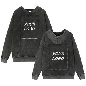 Sudadera con capucha desgastada personalizada con aspecto lavado vintage ácido, ropa informal de lana con bordado personalizado para hombre para invierno - Product Image 1