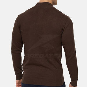 Suéter suave y cómodo de mezcla de algodón con cremallera de cuarto, uso diario transpirable informal con cuello levantado para invierno - Product Image 3