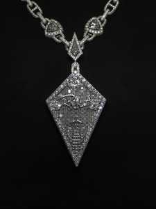 จี้เพชรโมอิสซาไนต์ทรงกลมและทรงบาแกตต์แบบ Iced Out เกรด VVS ประดับบนตัวเรือนเงินแท้ 925 ชุบโรเดียม สไตล์ฮิปฮอป - Product Image 2
