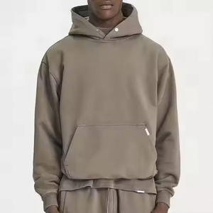 เสื้อฮู้ดผ้าเกล็ดปลาเทอร์รี่สำหรับผู้ชายเสื้อครอปโอเวอร์ไซส์ผ้าฝ้าย100% กำหนดโลโก้ได้เอง - Product Image 1