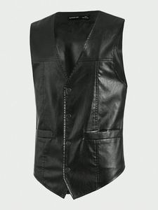 Gilet en cuir véritable vintage classique: une durabilité de base de mode classique élégance élégante intemporelle mode mat brillant - Product Image 2