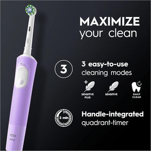 แปรงสีฟันไฟฟ้า Oral-B Vitality Pro สำหรับผู้ใหญ่1ด้าม2หัวแปรงสีฟัน3โหมดรวมทั้งยูเอสบีแข็งที่ละเอียดอ่อน
