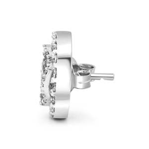 Pendientes Zarkan Dos en Uno, Elegantes, Chapados en Oro de 18K y Oro Rosa, con Diamantes, Diseño de Flor, para Compromiso - Product Image 3