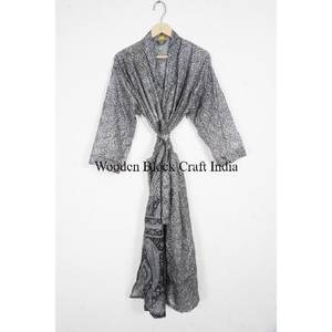 Kimono de Seda de Lujo, Ropa de Estar por Casa, Regalo, Estilo Boho, Festival, Uso Diario de Verano, Sexy, Hecho a Mano, Vintage, Sari, Manga 3/4, Transpirable, Playa - Product Image 1