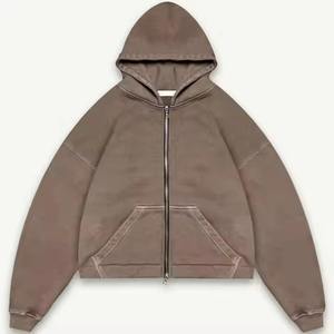 Sweat-shirt unisexe à capuche en molleton français épais, veste à fermeture éclair, strass en cristal, double fermeture éclair, sweat-shirt pour homme - Product Image 4