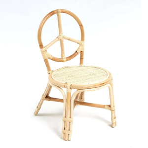 Silla pequeña de ratán natural para niños, sillas con señal de paz, muebles para habitación de niños, dormitorio, habitaciones de estudio, decoración para bebés - Product Image 2