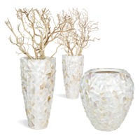 Meilleure collection de vases en nacre de capiz, vase en verre pour la décoration de la maison, naturel, sûr, en osier, meubles de salon