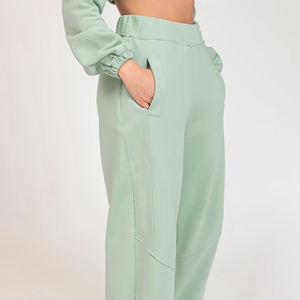 Custom Made 100% Cotton 240g Heavyweight Pullover Hoodie Regular Fit Flat Sweatpants Breathable Eco-Friendly Winter Solid Lace - Product Image 5