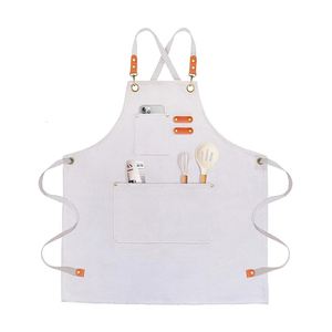 Vente de tabliers de cuisine étanches à l'huile en toile de coton jaune clair imperméables - Product Image 6