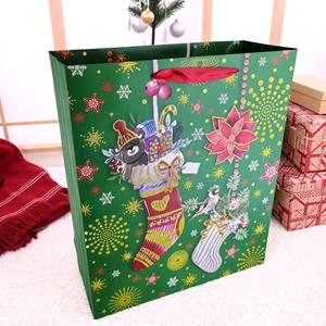 CS50 grosir tas hadiah Natal untuk Hari Natal dekoratif pesta kertas menangani permen hadiah tas - Product Image 4