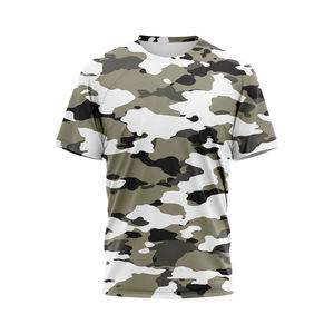 Venta al por mayor personalizable 100% algodón con cuello en V Camisetas manga corta para hombres Fitness Crew para la caza al aire libre - Product Image 2