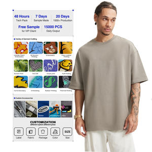 Camiseta Oversize de Algodón 100% Pesado con Cuello Redondo Acanalado y Logotipo OEM Personalizado para Streetwear - Product Image 1