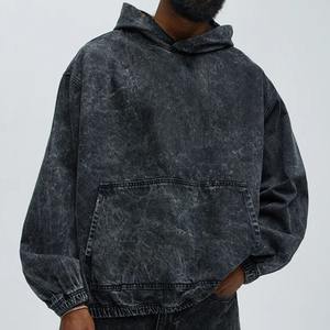 Sudadera con Capucha Vintage de Alta Calidad, Estilo Lavado Ácido, Serie High Street para Otoño, Sudaderas para Hombre - Product Image 3