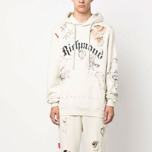 Suministro directo de fábrica Nuevo diseño Hombres Sudadera con capucha desgastada Estilo básico Hombres de moda Sudadera con capucha desgastada - Product Image 2